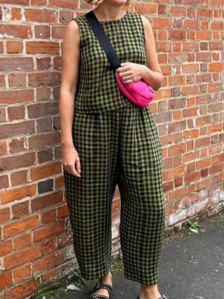 Zinnia Plaid Vest and Pants Set