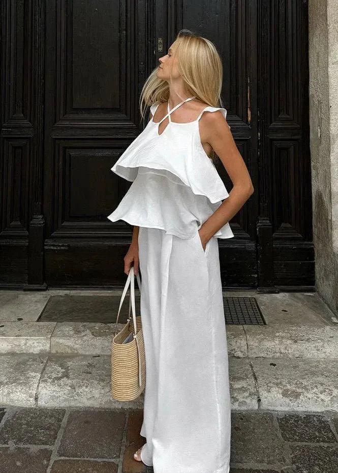 Mara Flowy Ruffle Top and Pant Set