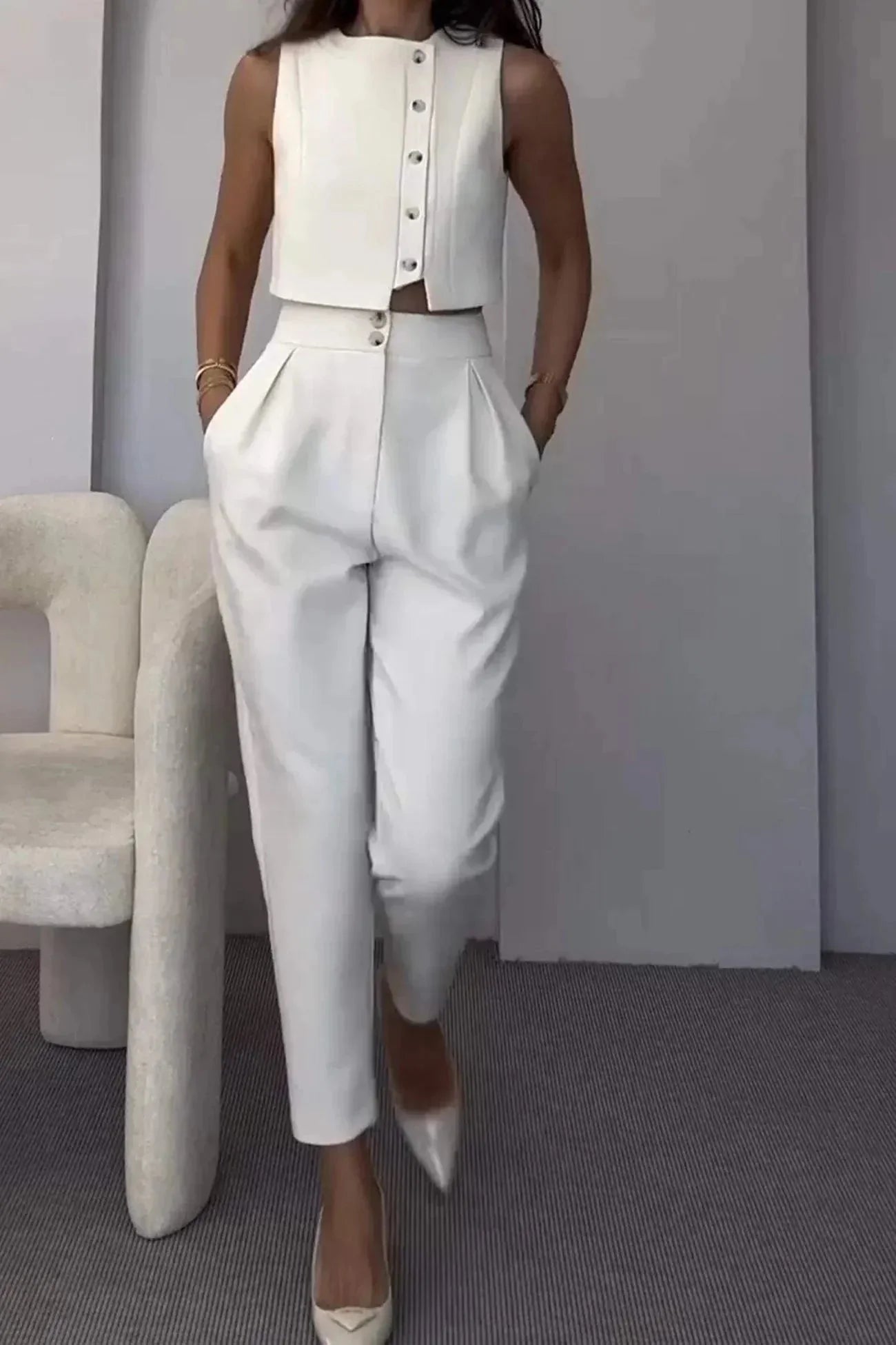 Hayley Cropped Top Two-Piece Set