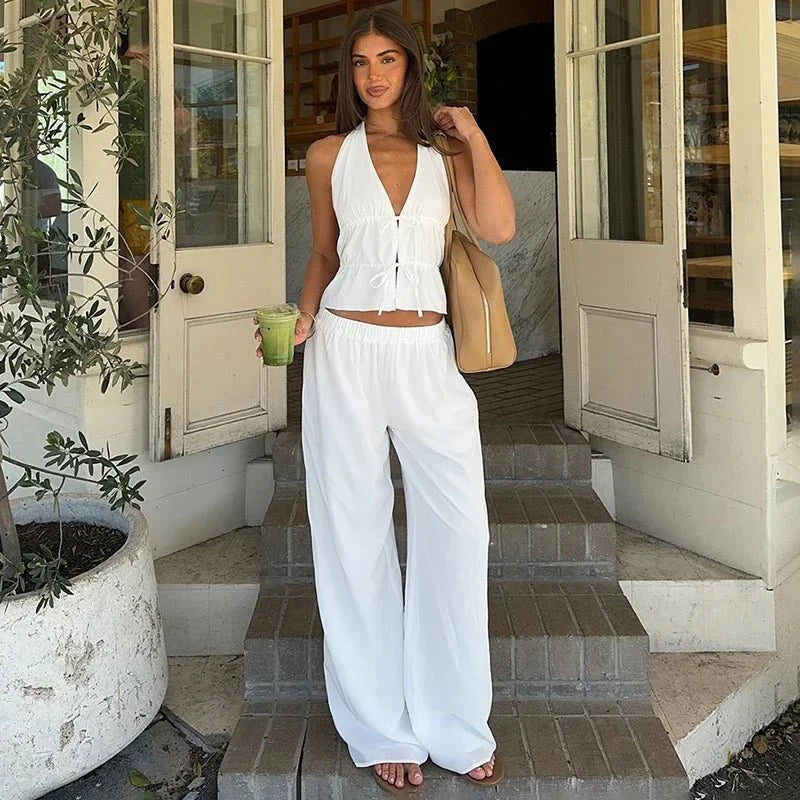 Kira Halter Cotton Two-Piece Set