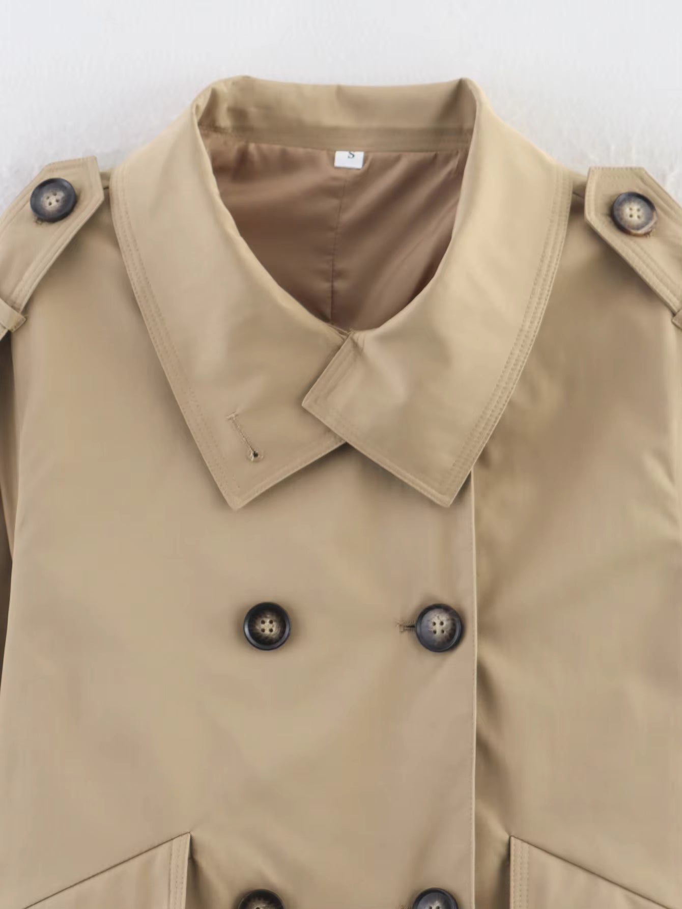 Audrey Beige Double Breasted Trench Coat