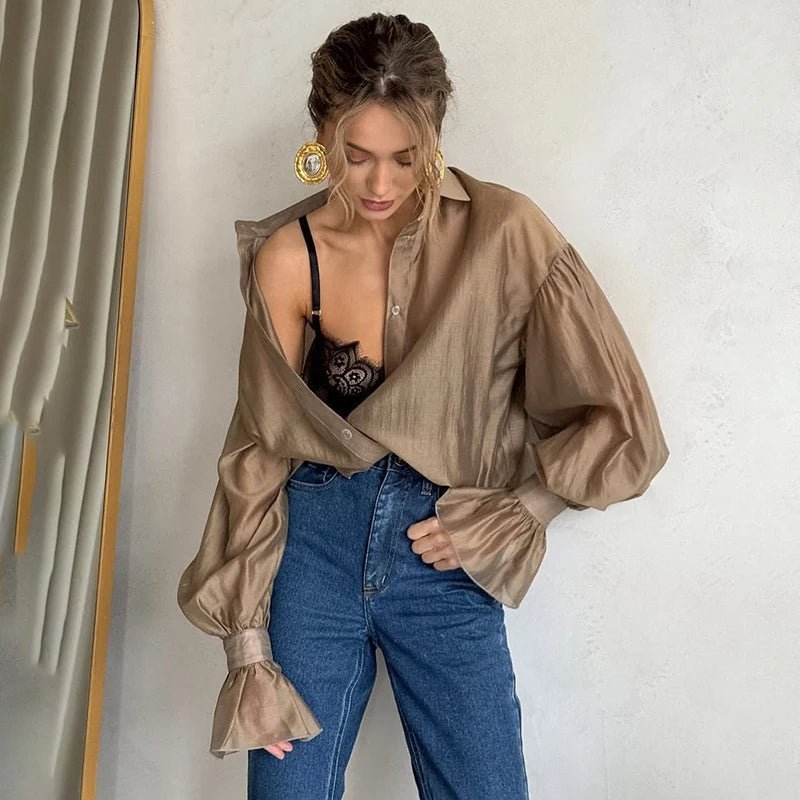 Vivienne Long Sleeve Sheer Blouse