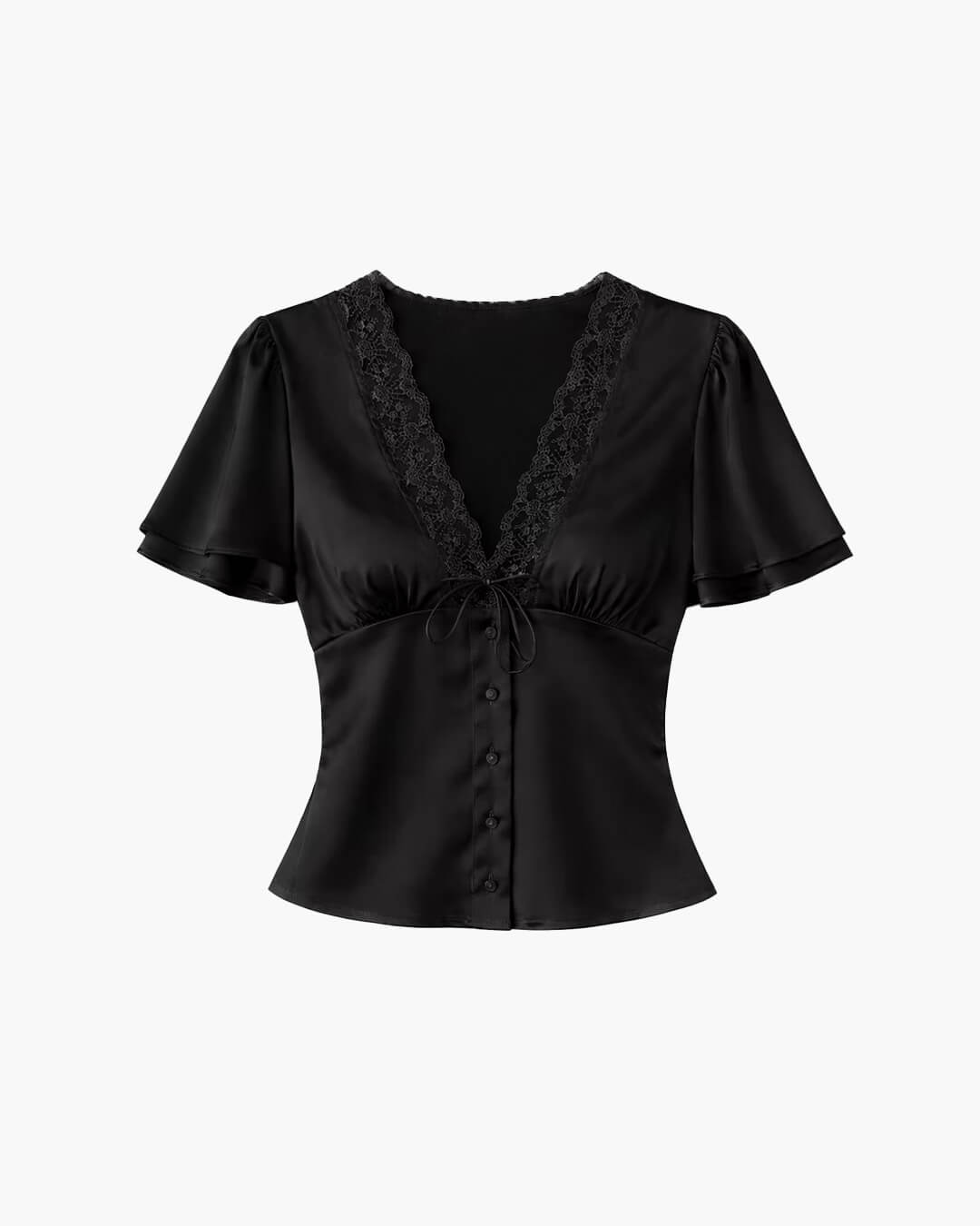 Greta Satin Button Blouse