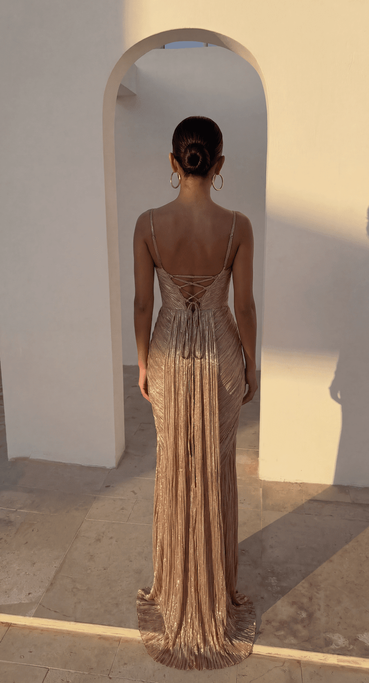 ZEYA - Amanda Corset Pleated Gown