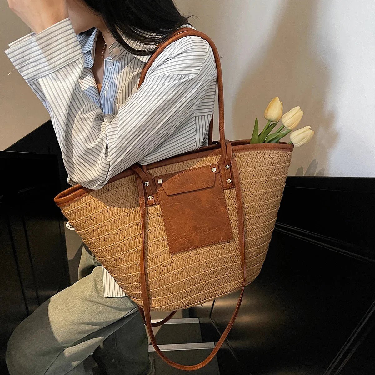 ZEYA - Aneyla Forest Woven Single - Shoulder Tote