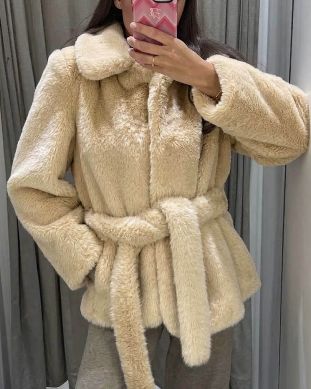 ZEYA - Ariana Faux Fur Coat with Belt