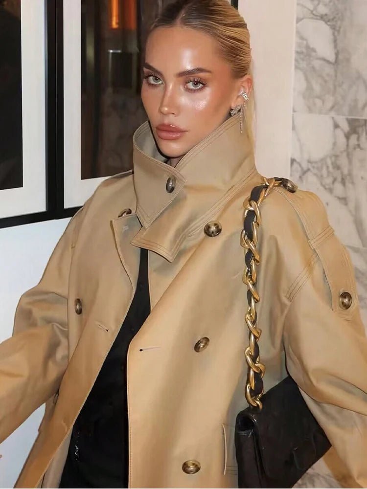 ZEYA - Audrey Beige Double Breasted Trench Coat