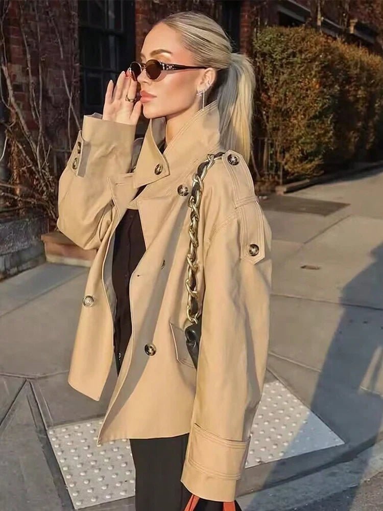 ZEYA - Audrey Beige Double Breasted Trench Coat