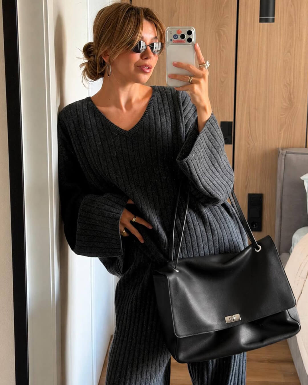 ZEYA - Ava Maxi Flap Leather Shoulder Bag