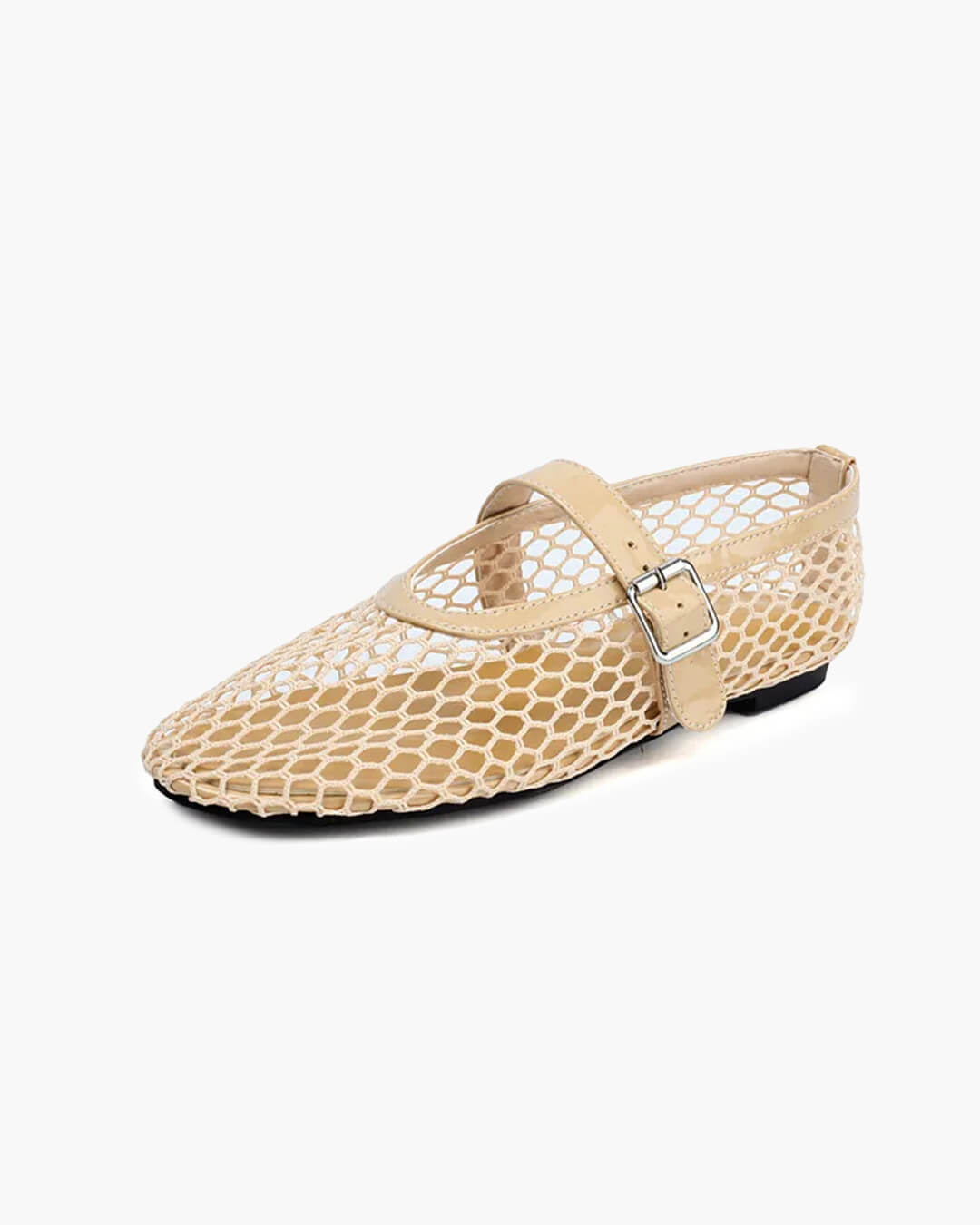 Beatrice Buckled Mesh Ballet Flats