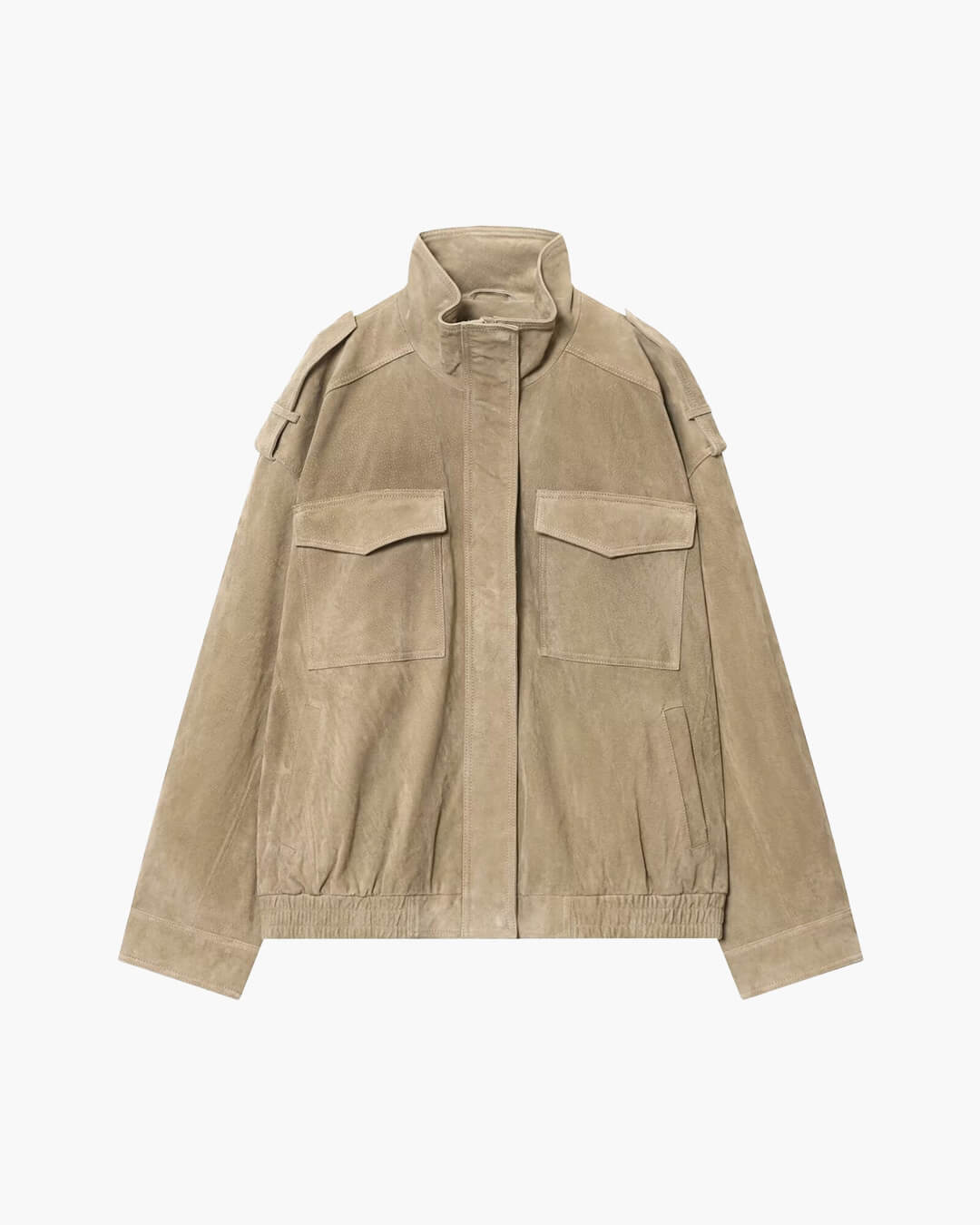 ZEYA - Bianca High Neck Suede Pocket Jacket