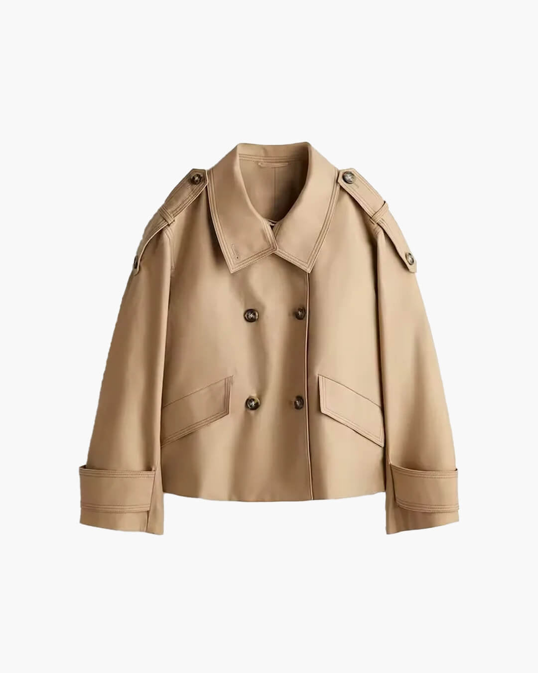ZEYA - Brynn Stand Collar Cropped Trench Coat