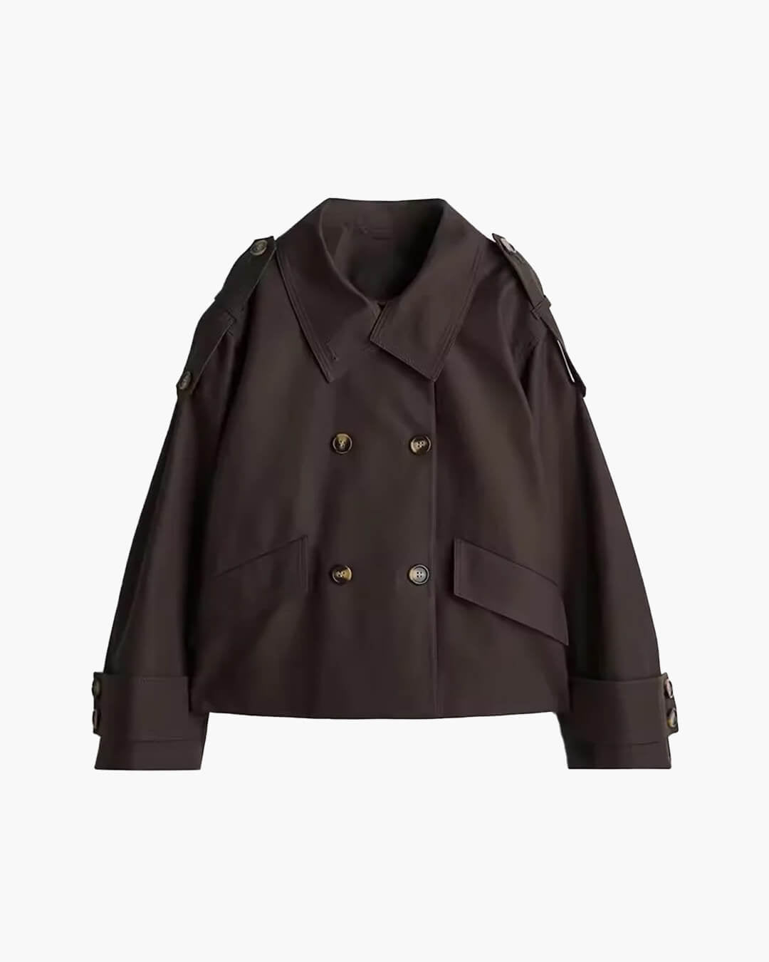 ZEYA - Brynn Stand Collar Cropped Trench Coat