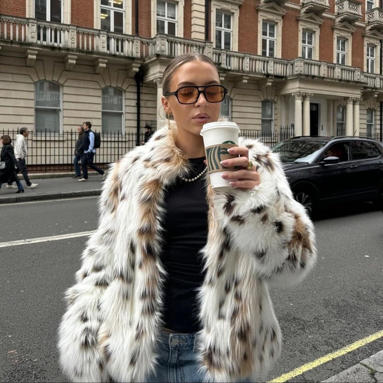 ZEYA - Camella Leopard Faux Fur Coat