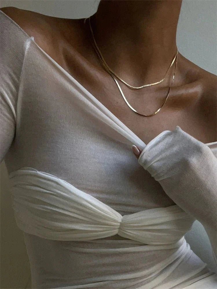 ZEYA - Camille Mesh Sheer Off - Shoulder Top