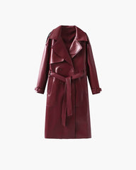 Connie Faux Leather Maxi Trench Coat