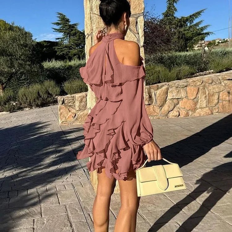 ZEYA - Delfina Halter Tiered Mini Dress