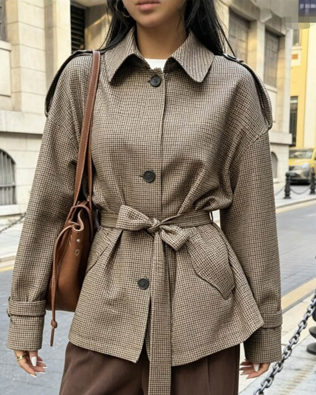 ZEYA - Ellen Houndstooth Plaid Blazer