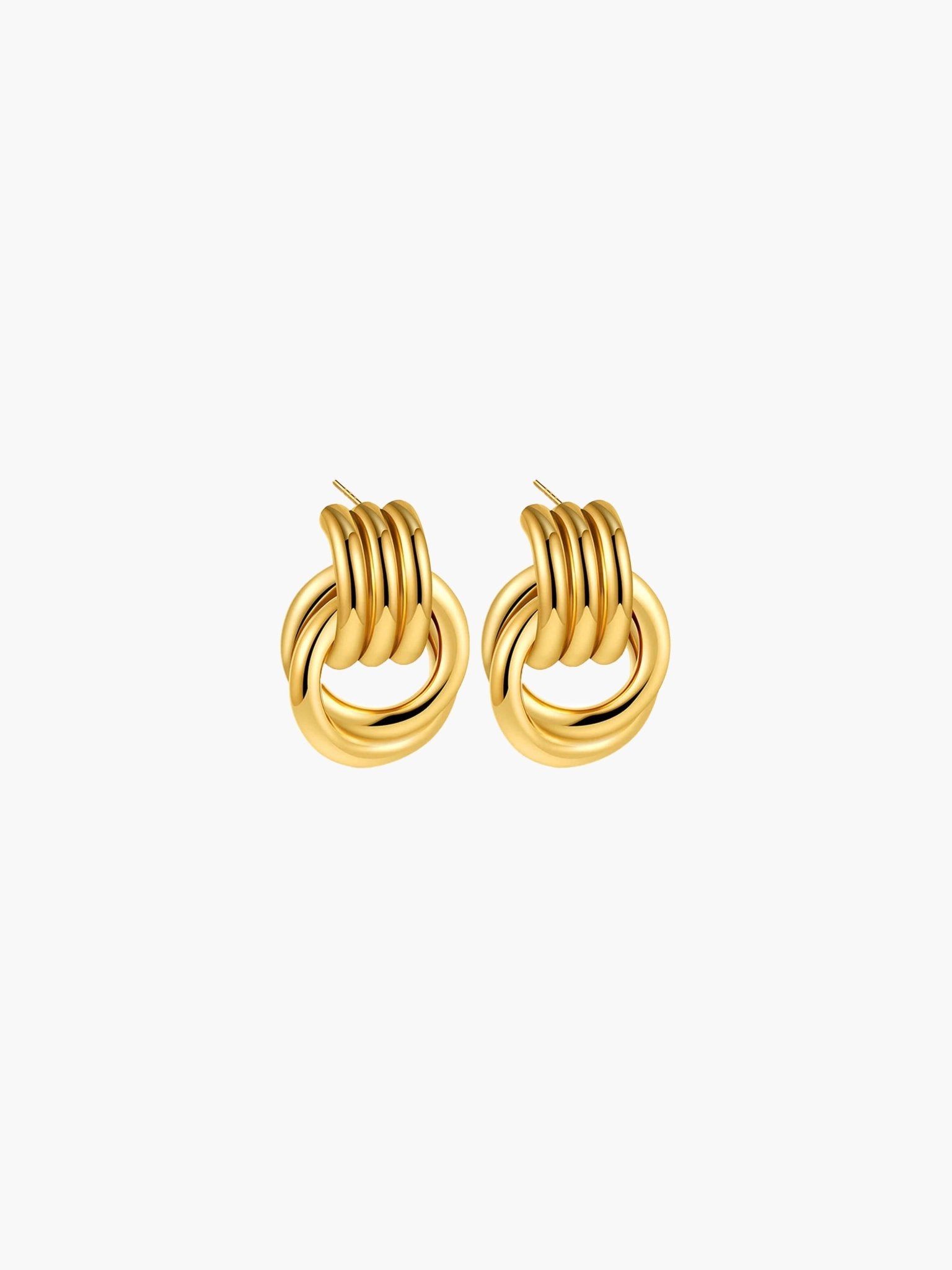 ZEYA - Emily Earrings - 18K Gold Plated Multilayer Circle Drop Earrings for Women