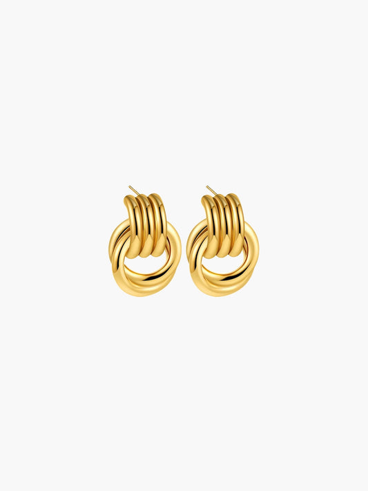 ZEYA - Emily Earrings - 18K Gold Plated Multilayer Circle Drop Earrings for Women