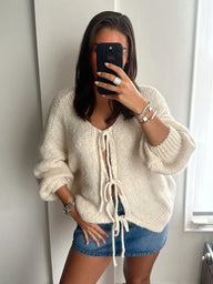 Emma Knit Cardigan with Bow Design