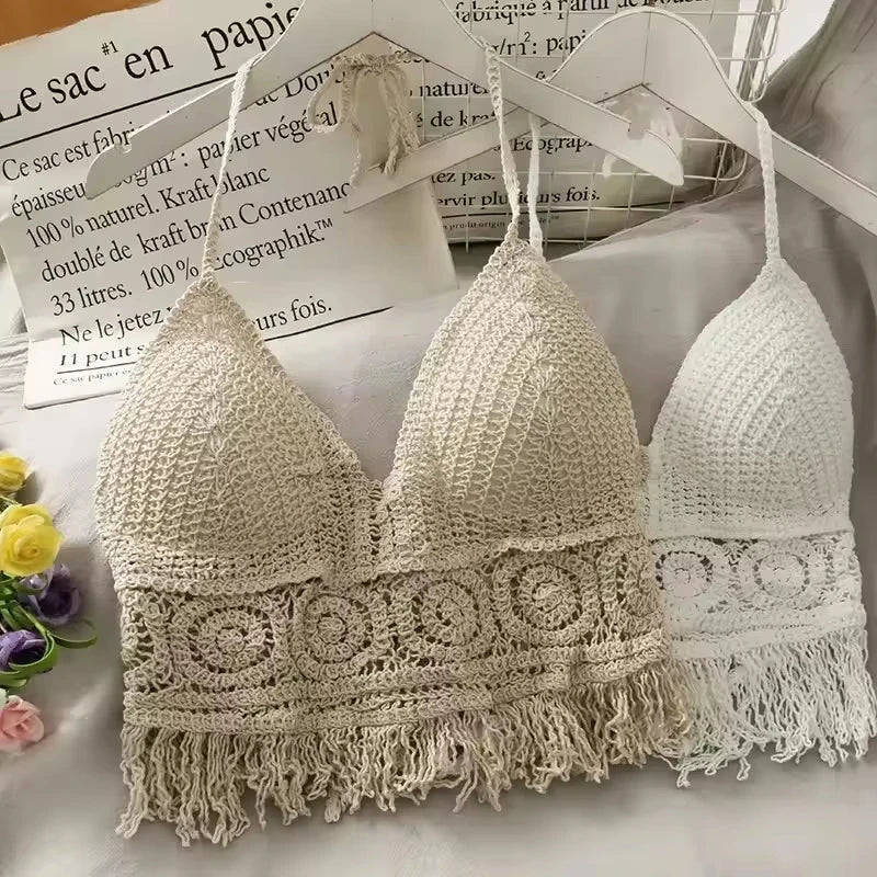 ZEYA - Felicia Boho Crochet Halter Crop Top