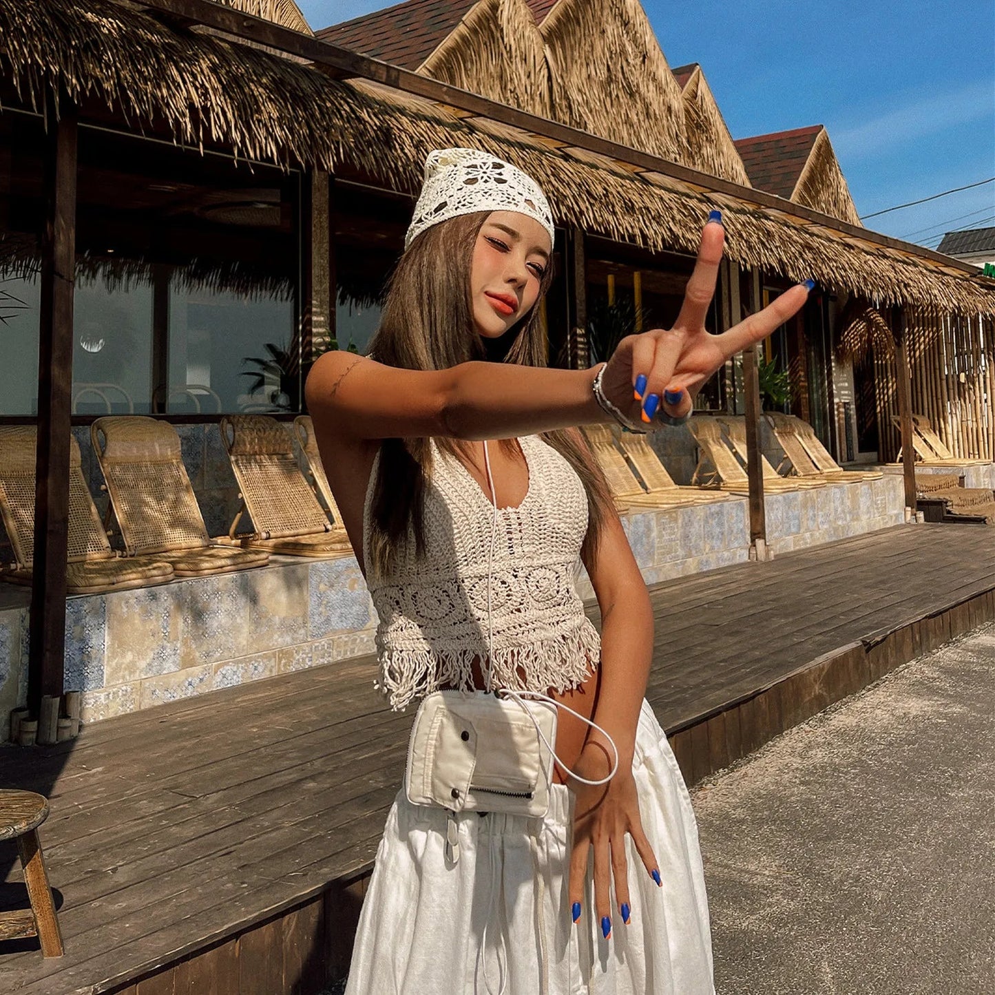 ZEYA - Felicia Boho Crochet Halter Crop Top