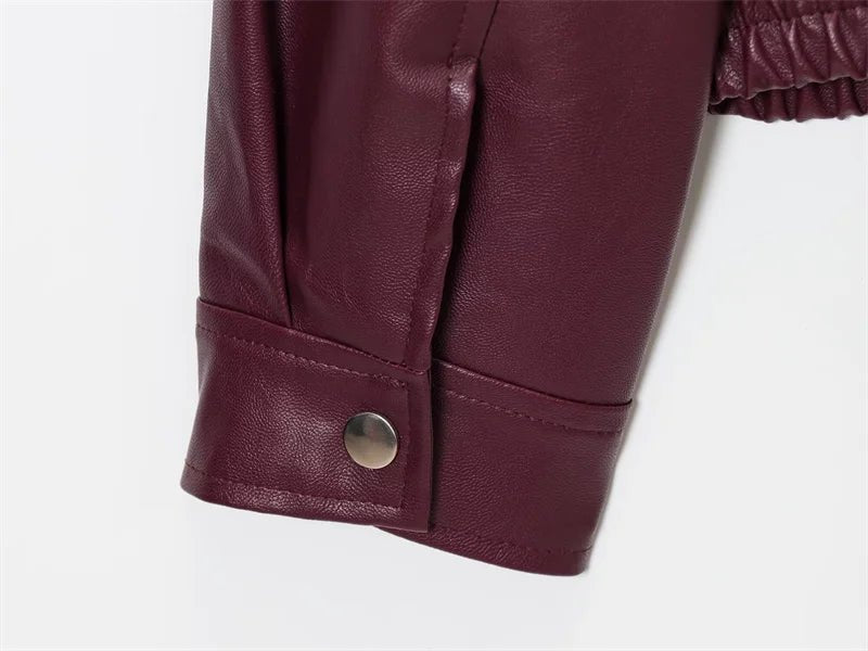 ZEYA - Florence Faux Leather Bomber Jacket