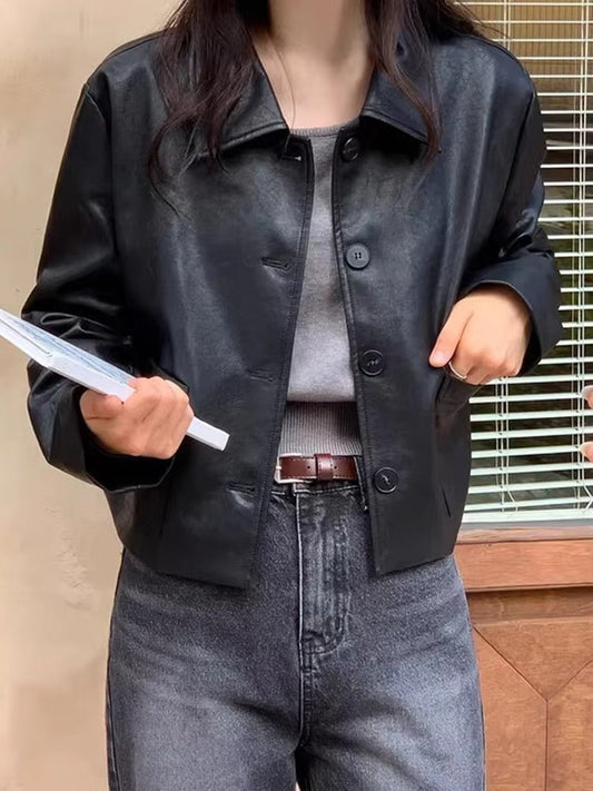 ZEYA - Gianne Cropped Faux Leather Jacket