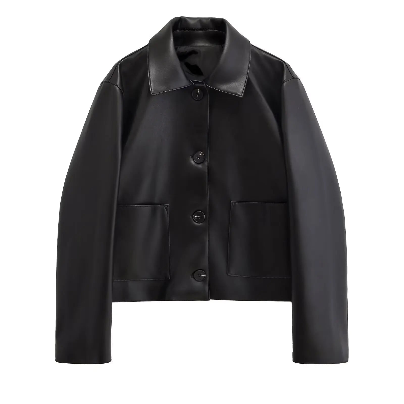 ZEYA - Gianne Cropped Faux Leather Jacket