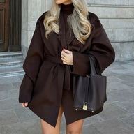 Hazeline Belted Oversized Wrap Coat