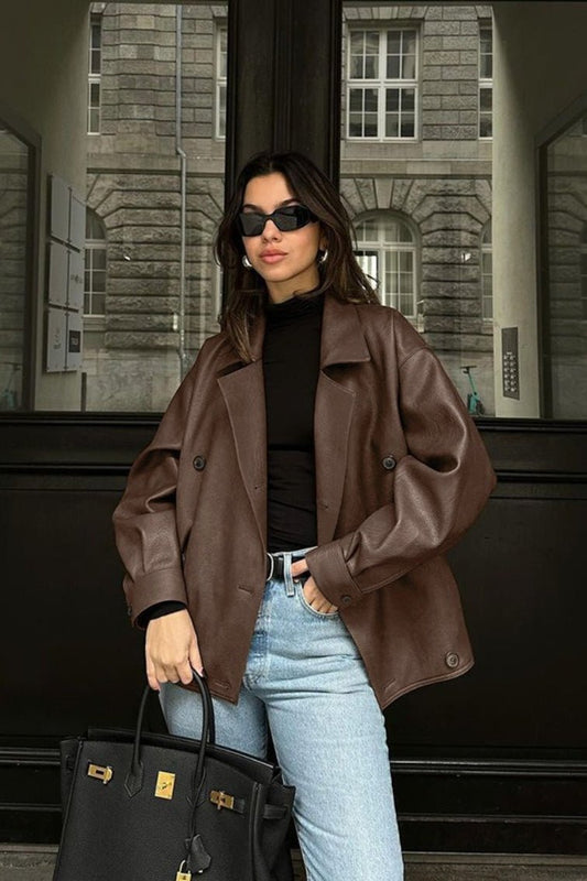 ZEYA - Helen Vintage Faux Leather Coat