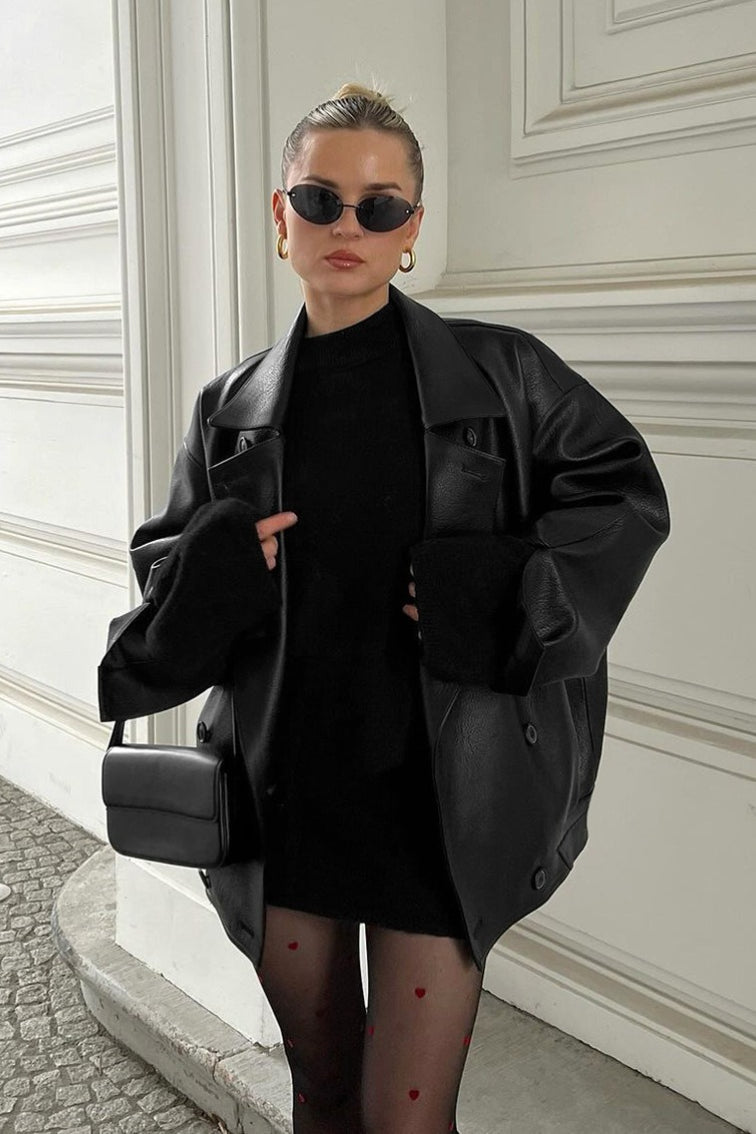 ZEYA - Helen Vintage Faux Leather Coat