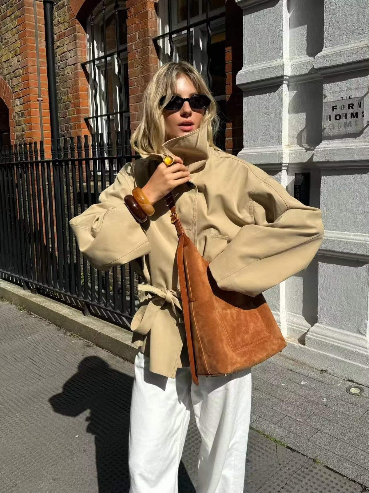 ZEYA - Helena Asymmetric Belted Trench Coat
