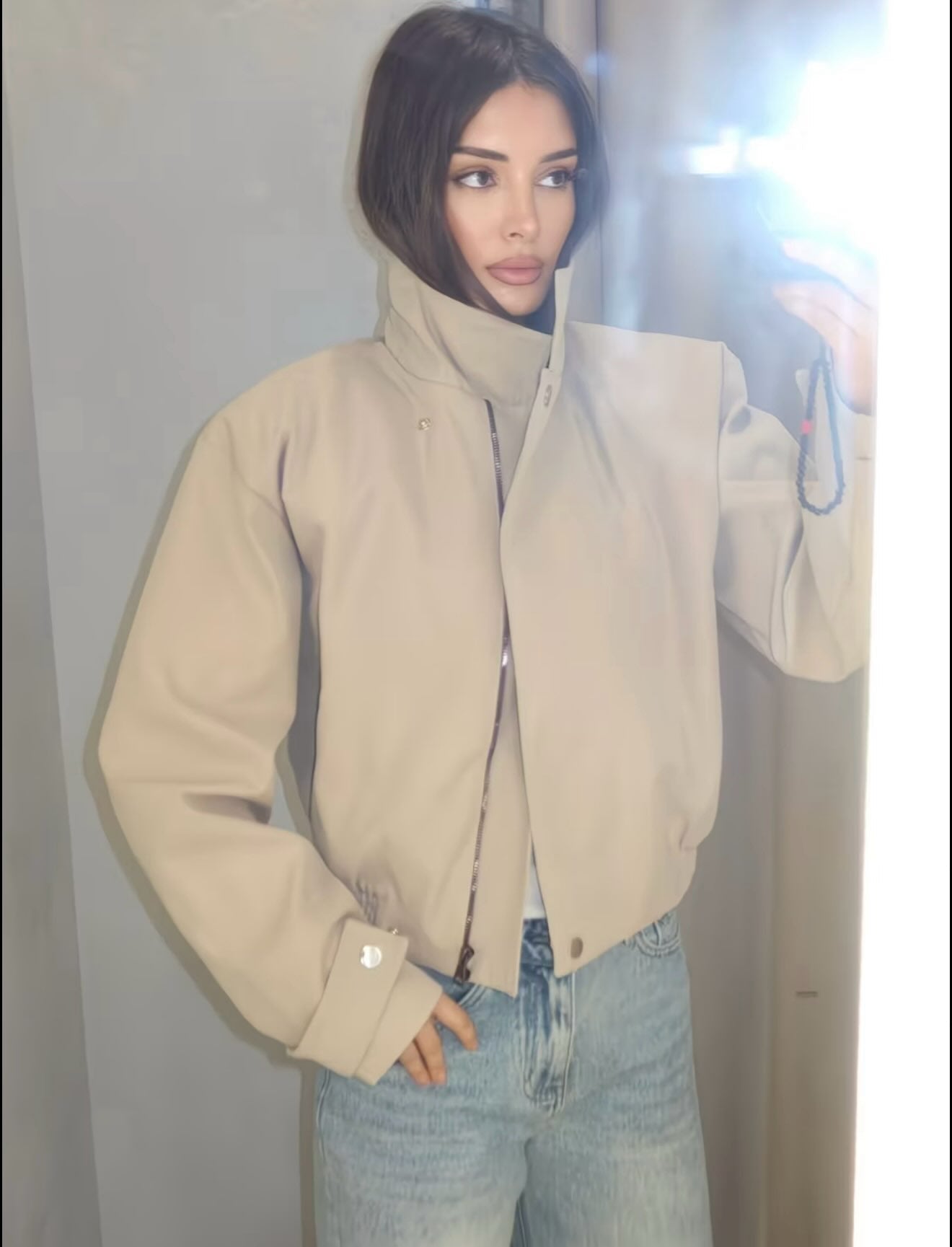 ZEYA - Helena Cropped Bomber Jacket