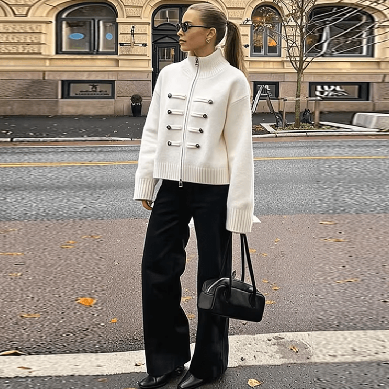 ZEYA - Helena Turtleneck Zip Knit Cardigan