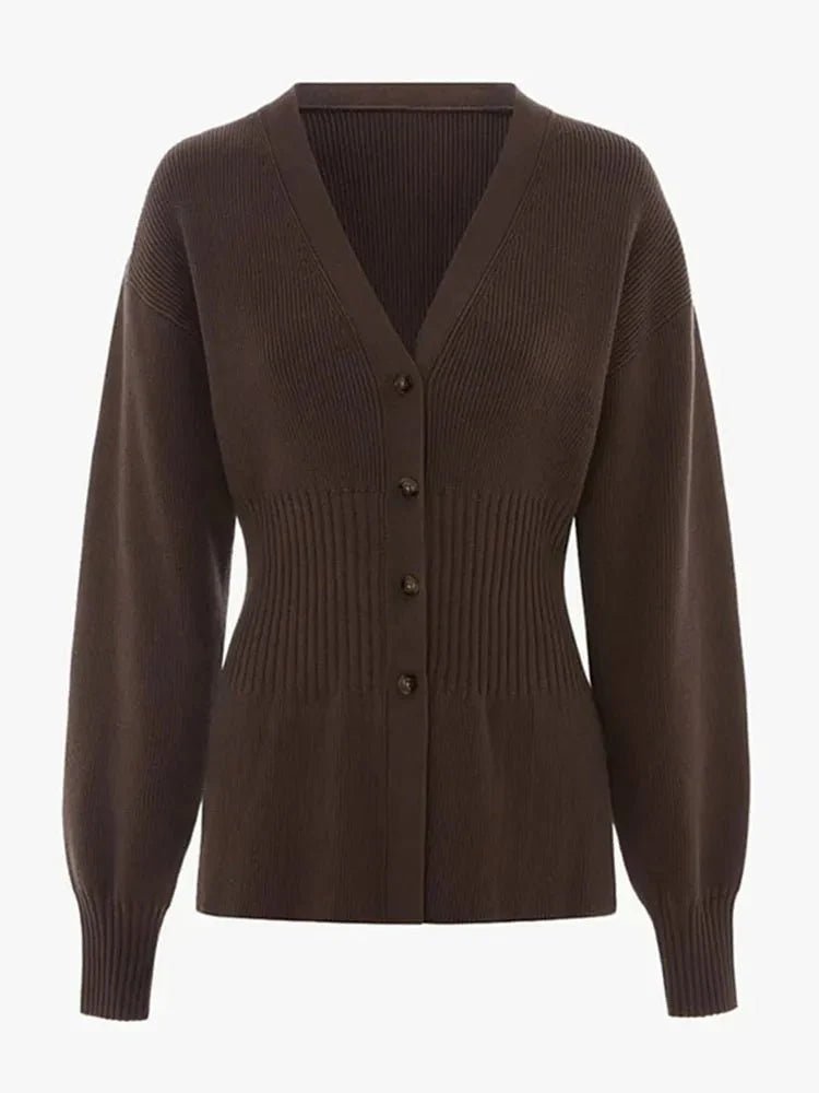 ZEYA - Henna Waisted V-Neck Cardigan