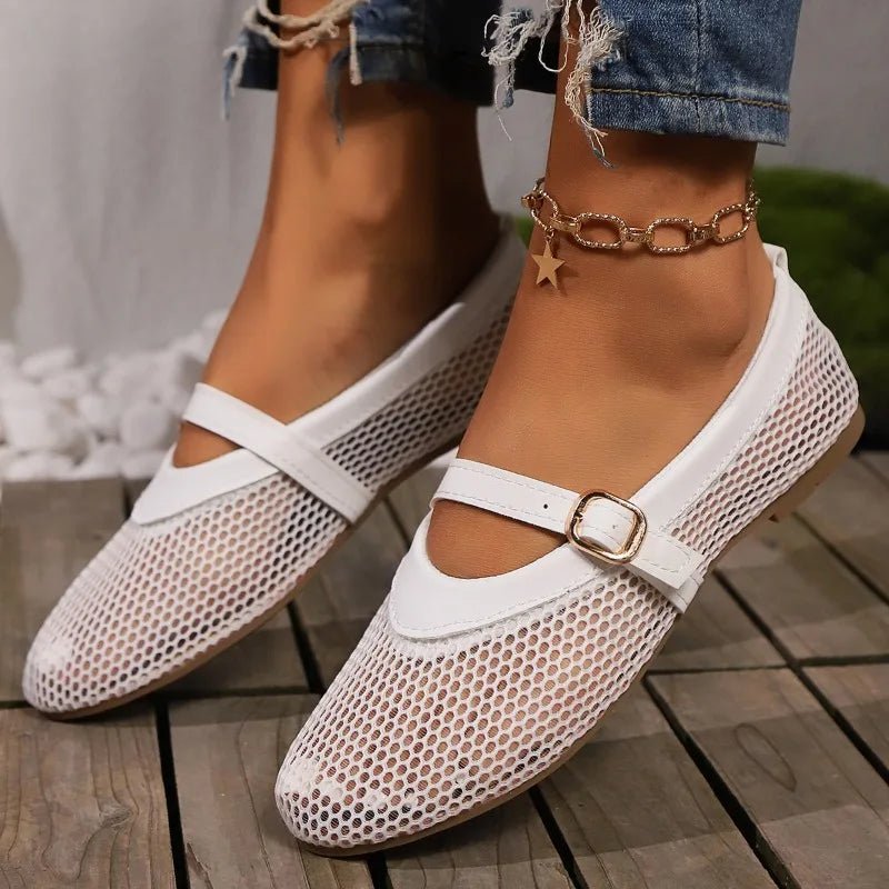 ZEYA - Indra Mesh Strap Ballet Flats