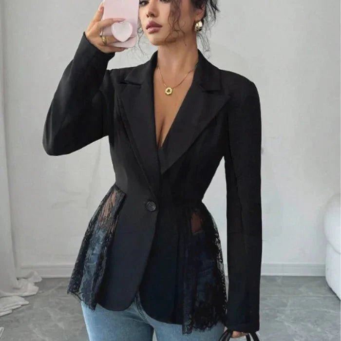 ZEYA - Inga Lace Panel Tailored Blazer