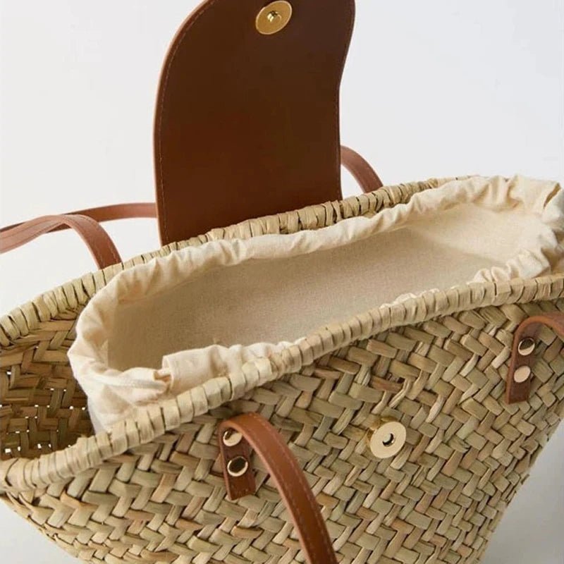 ZEYA - Ingela Woven Rattan Shoulder Bag
