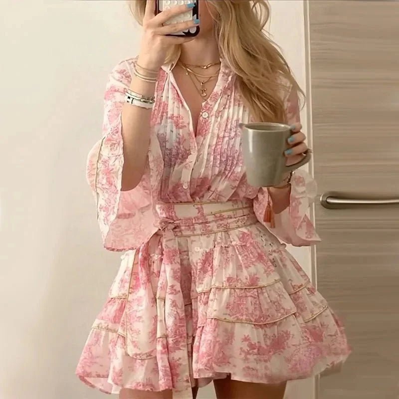 ZEYA - Iolanthe Pleated Button Front Mini Dress