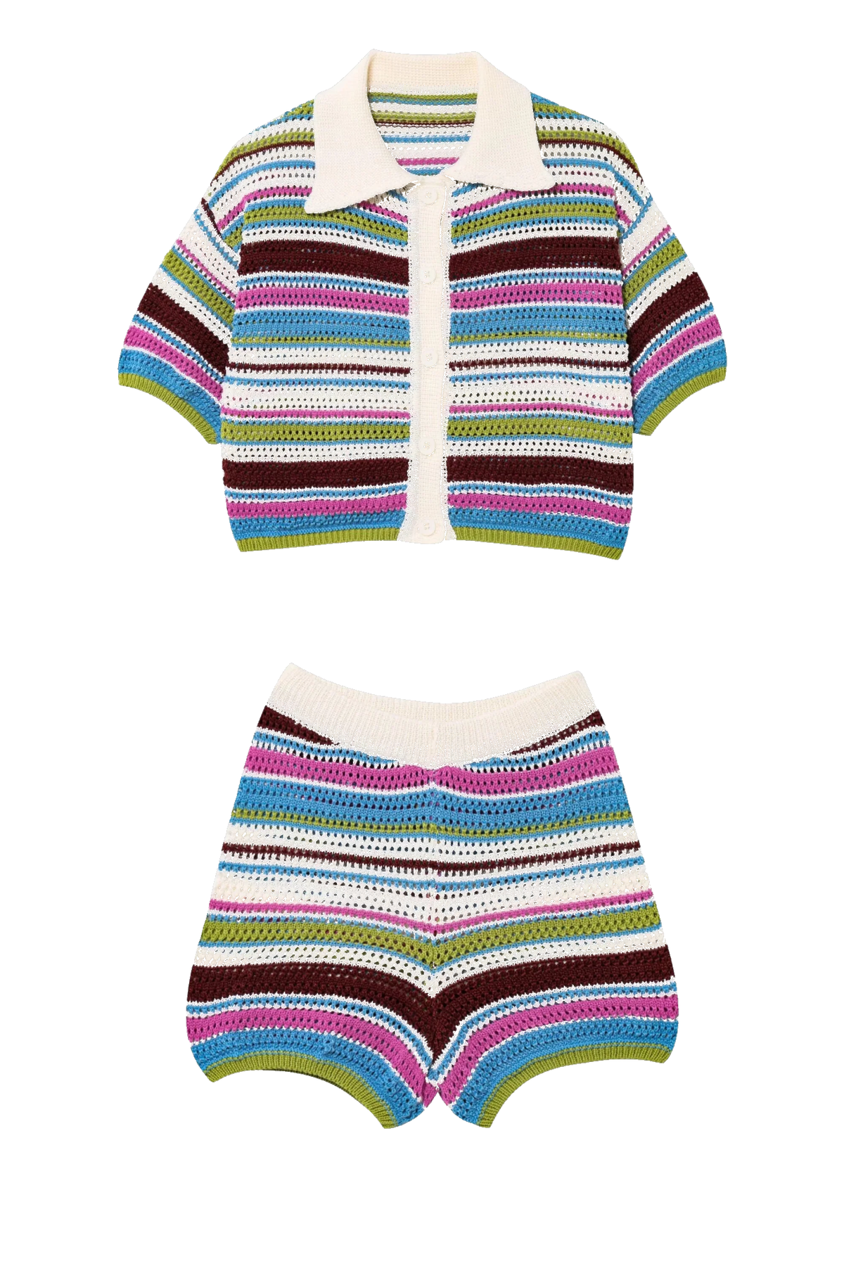 ZEYA - Iris Striped Crochet Co-ord Set