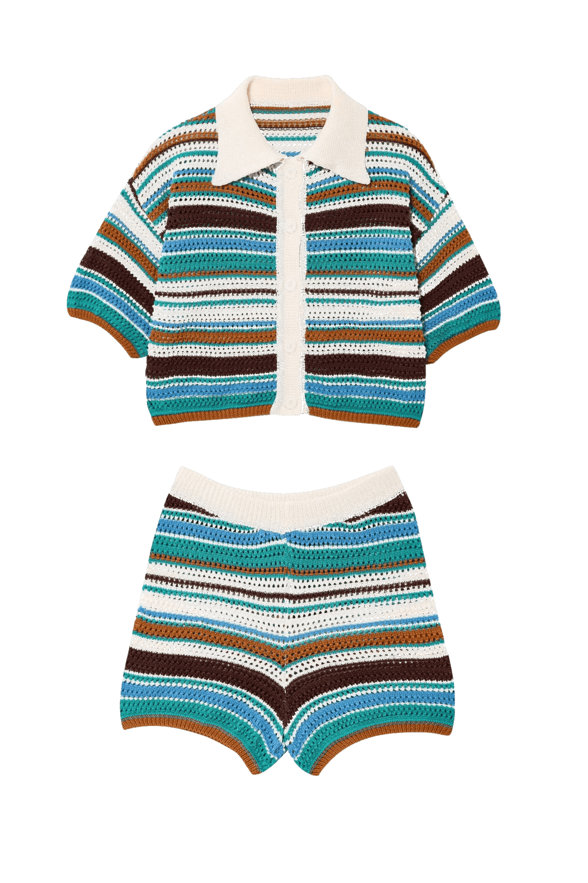 ZEYA - Iris Striped Crochet Co-ord Set