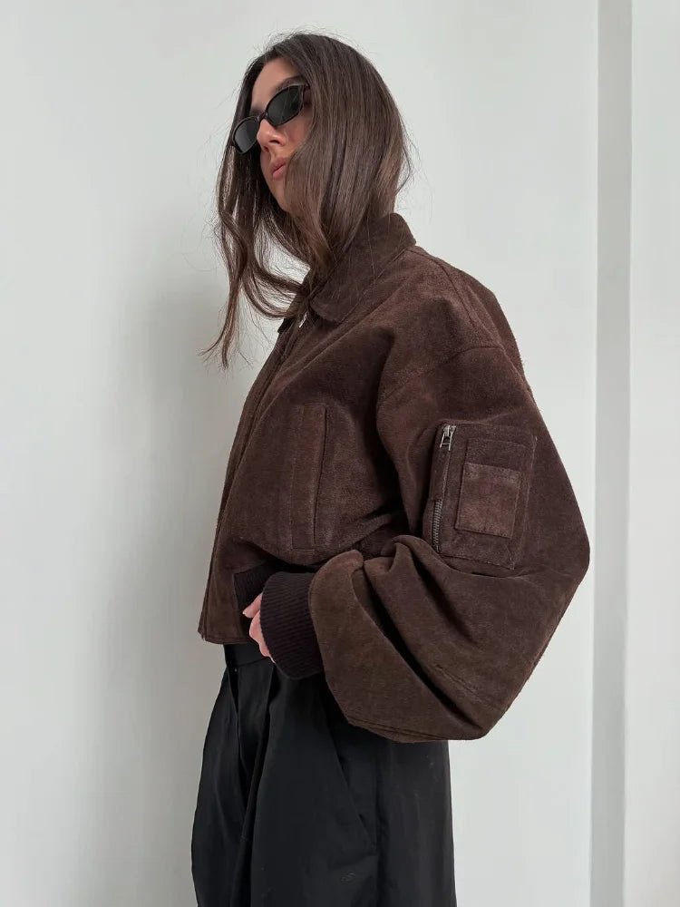 ZEYA - Iza Suede Bomber Jacket