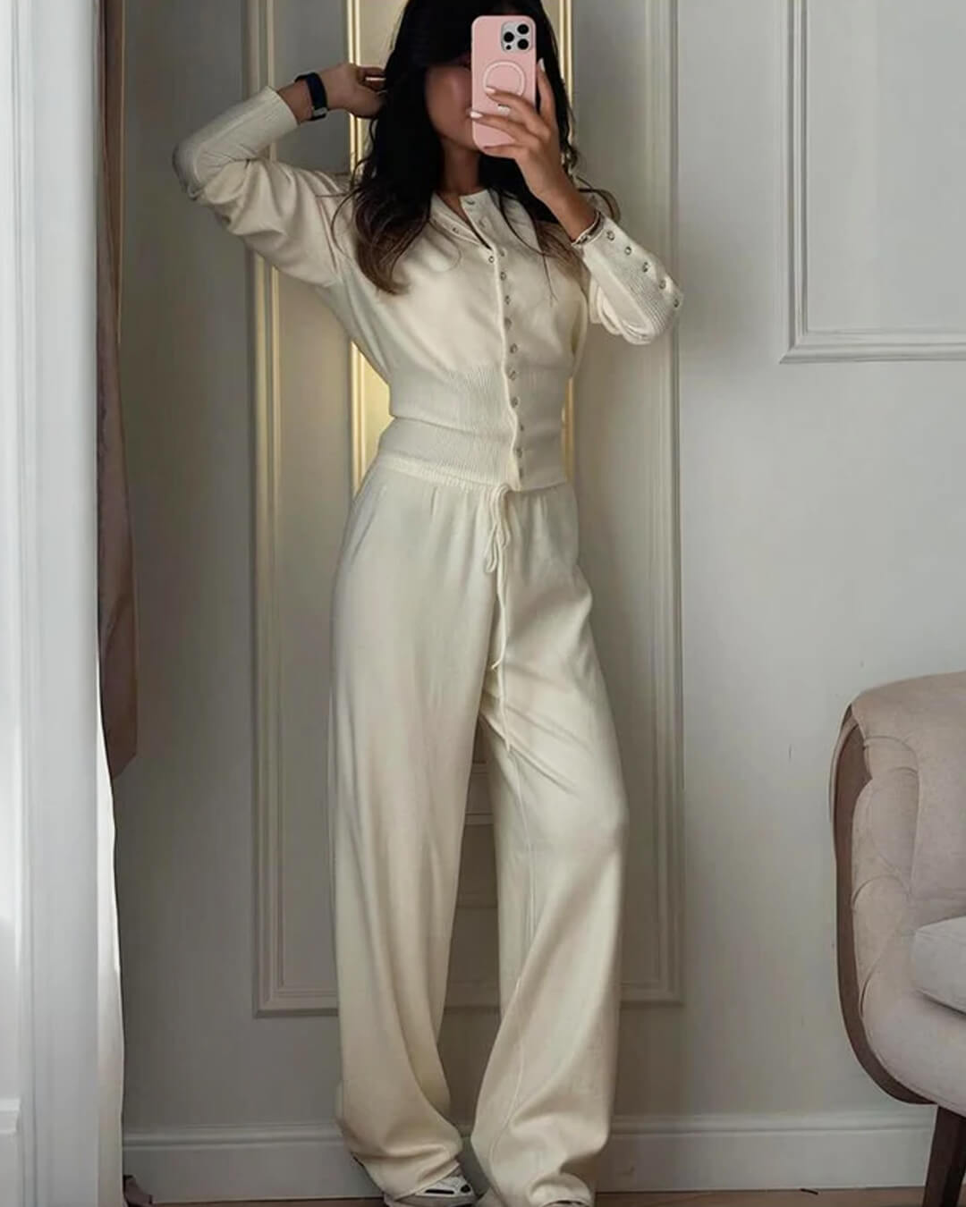 ZEYA - Jade Knitted Cardigan and Trousers Set