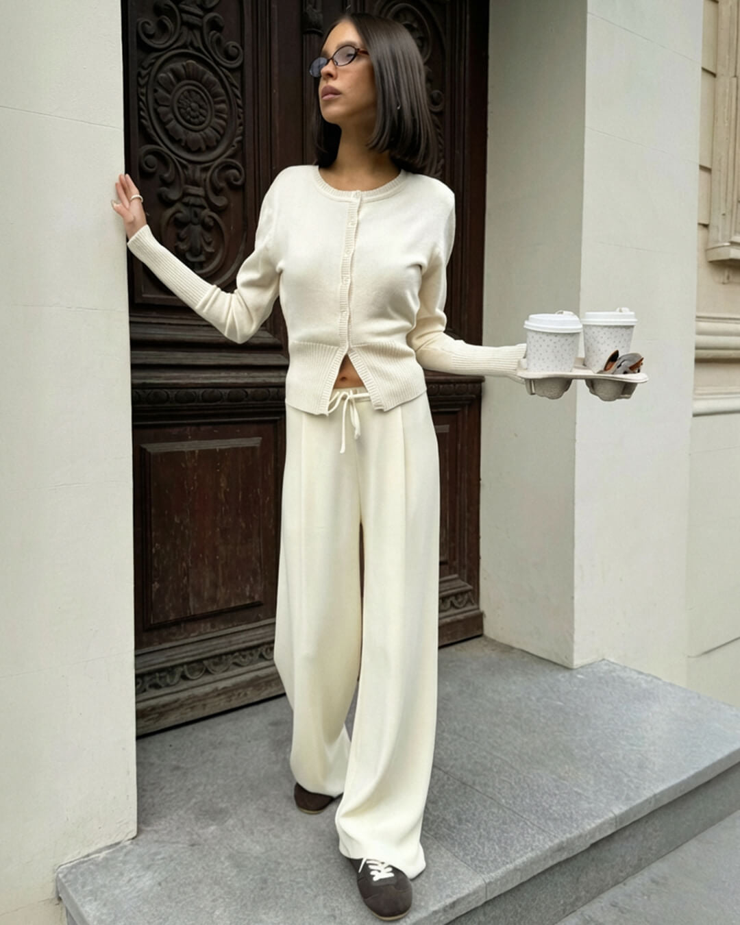 ZEYA - Jade Knitted Cardigan and Trousers Set