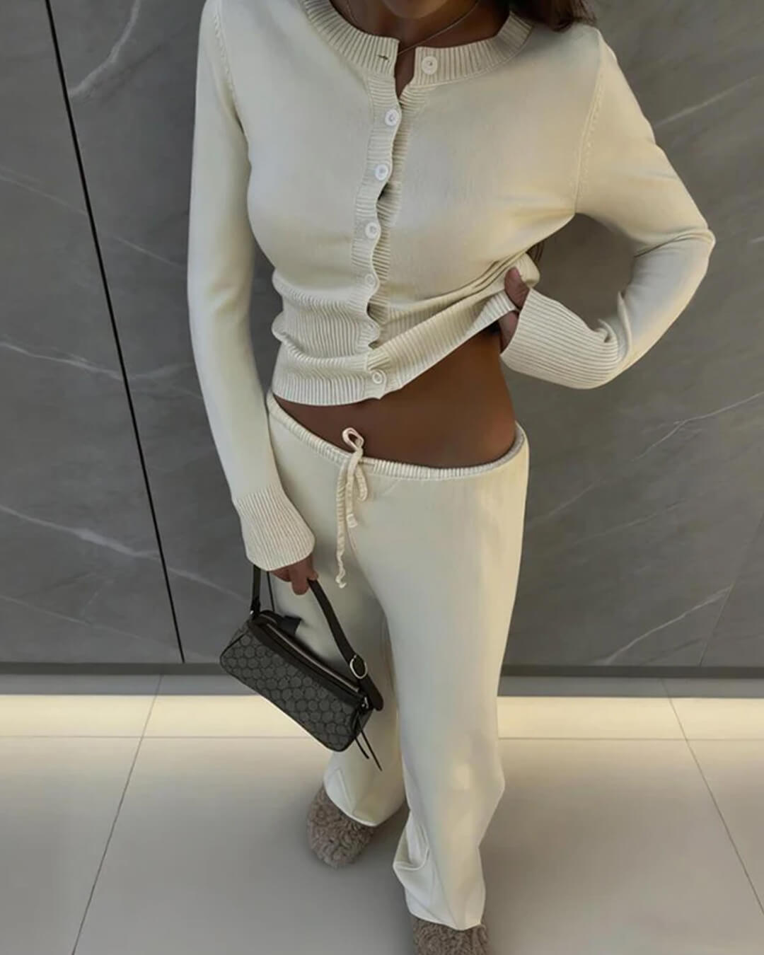 ZEYA - Jade Knitted Cardigan and Trousers Set