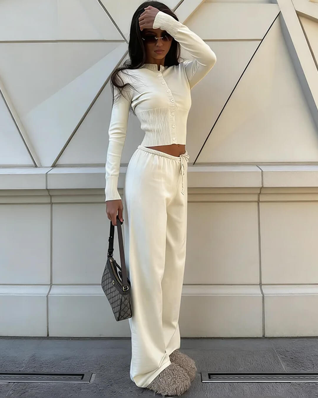 ZEYA - Jade Knitted Cardigan and Trousers Set