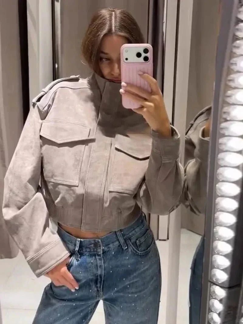 ZEYA - Jasmin Faux Suede Cropped Jacket