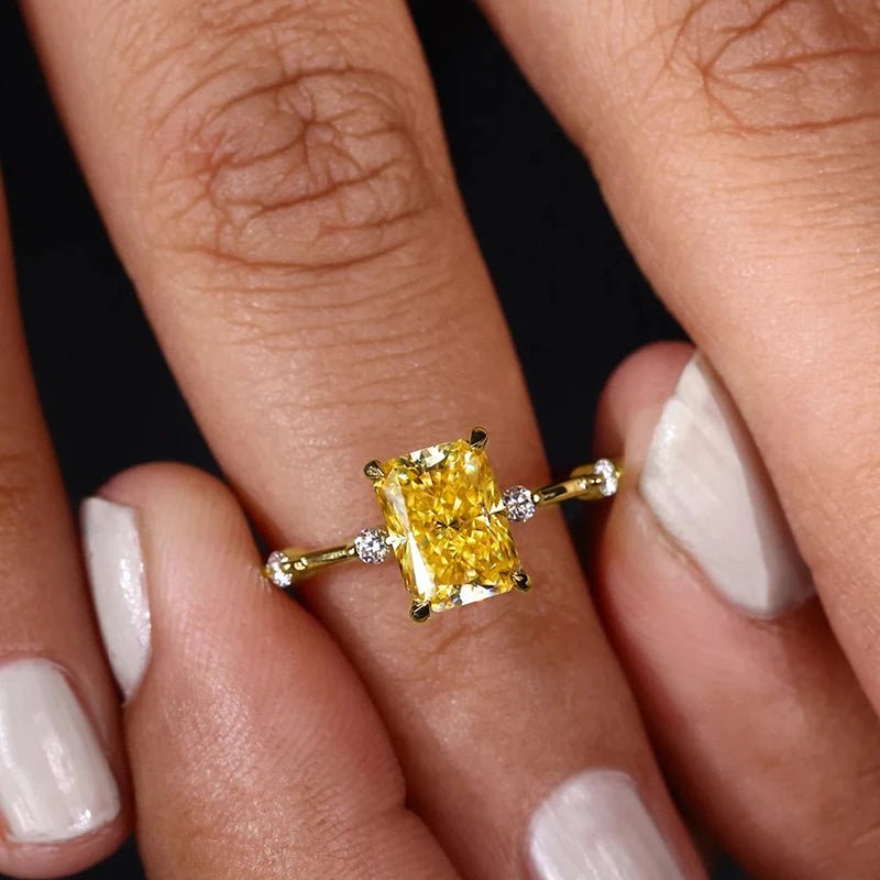 ZEYA - Jasmine Square Yellow Zirconia Ring